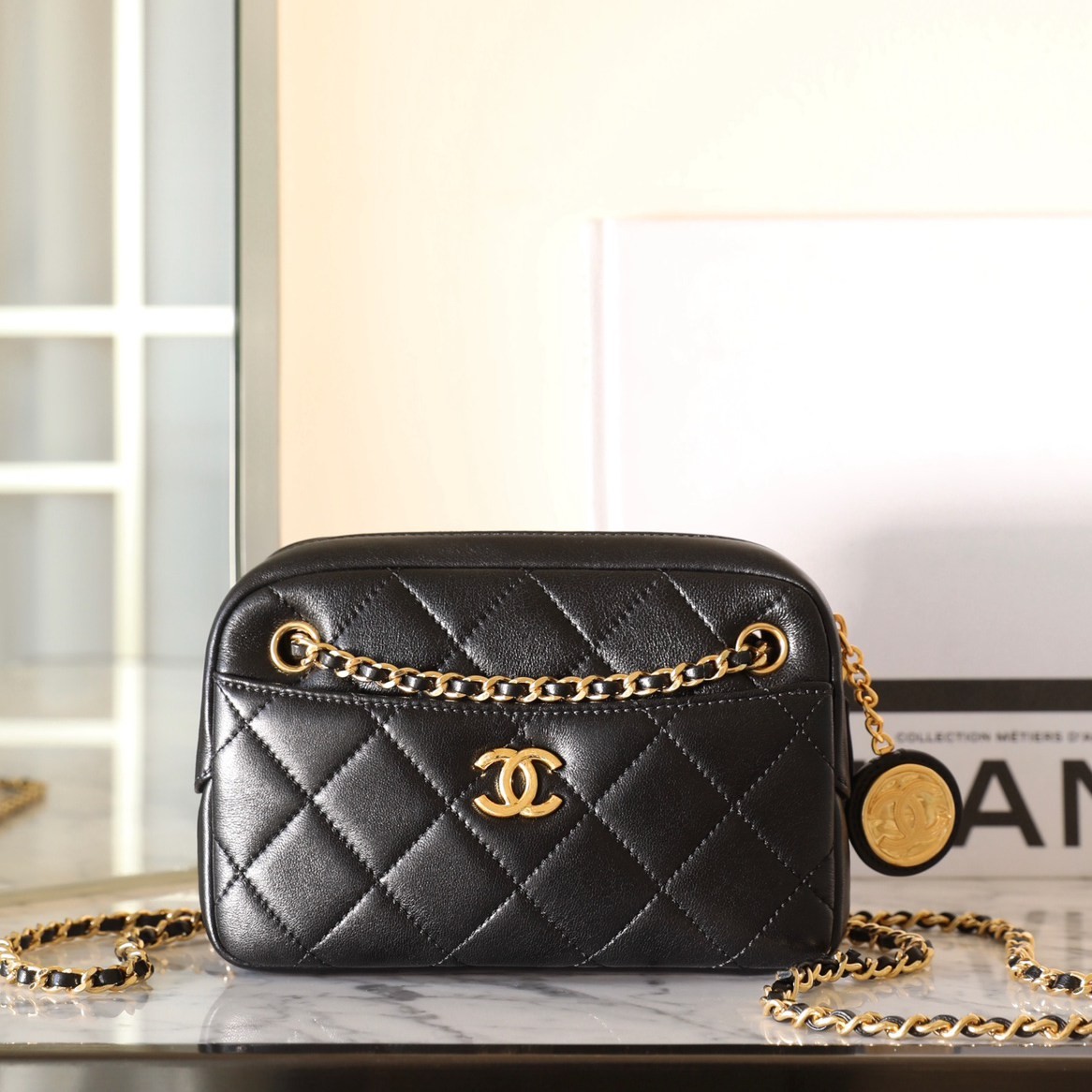 24K 秋冬金幣相機包Mini黑色_1