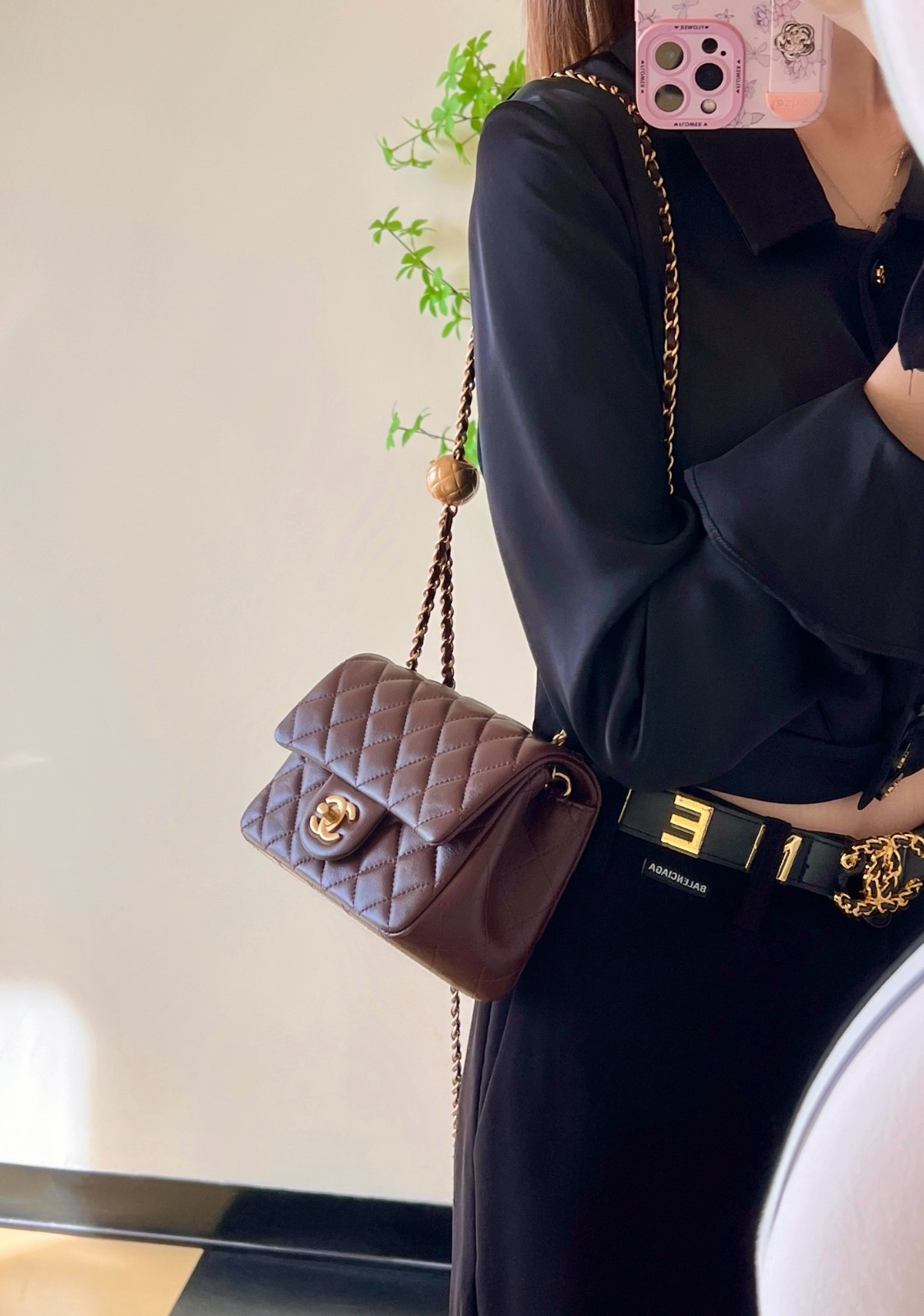 24K新色口蓋包 金球調節扣方胖子深棕色_2