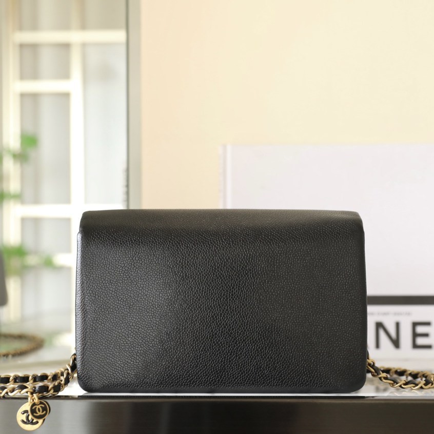 24K 魚子醬口蓋包 黑色中號_6