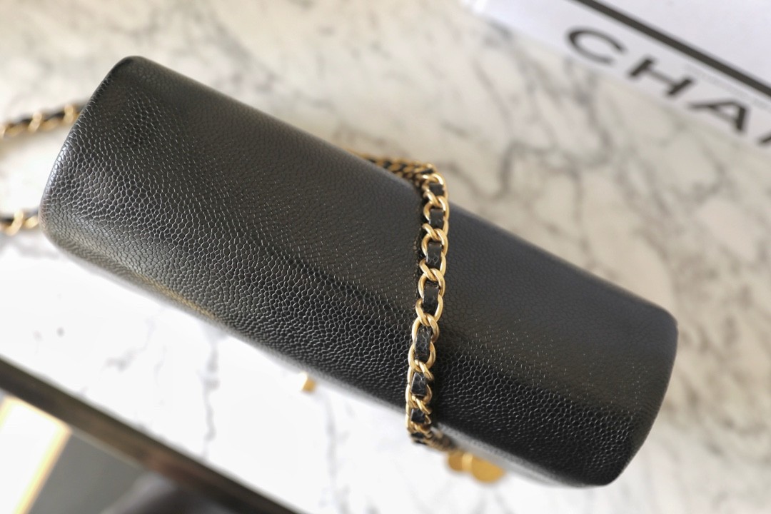 24K 魚子醬口蓋包 黑色中號_7