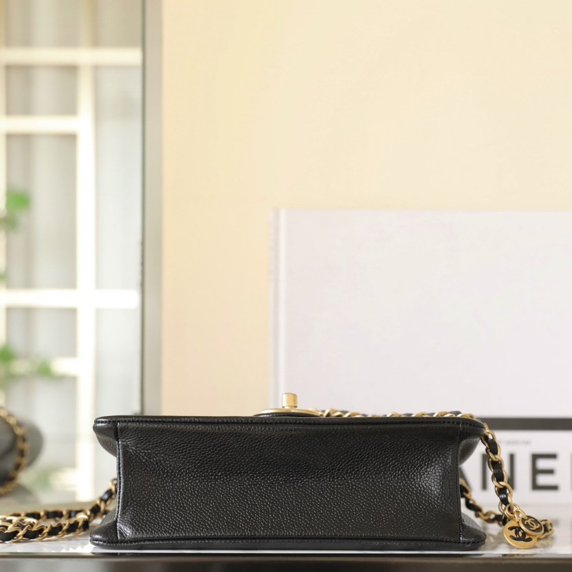 24K 魚子醬口蓋包 黑色中號_8