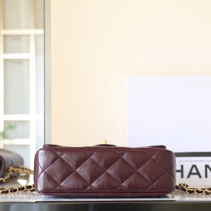 24B秋冬擰鏈手柄包大號 酒紅_7