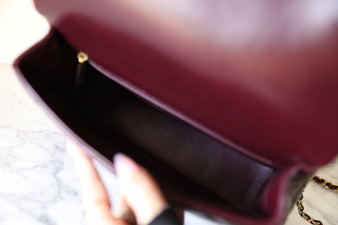 24B秋冬擰鏈手柄包大號 酒紅_8