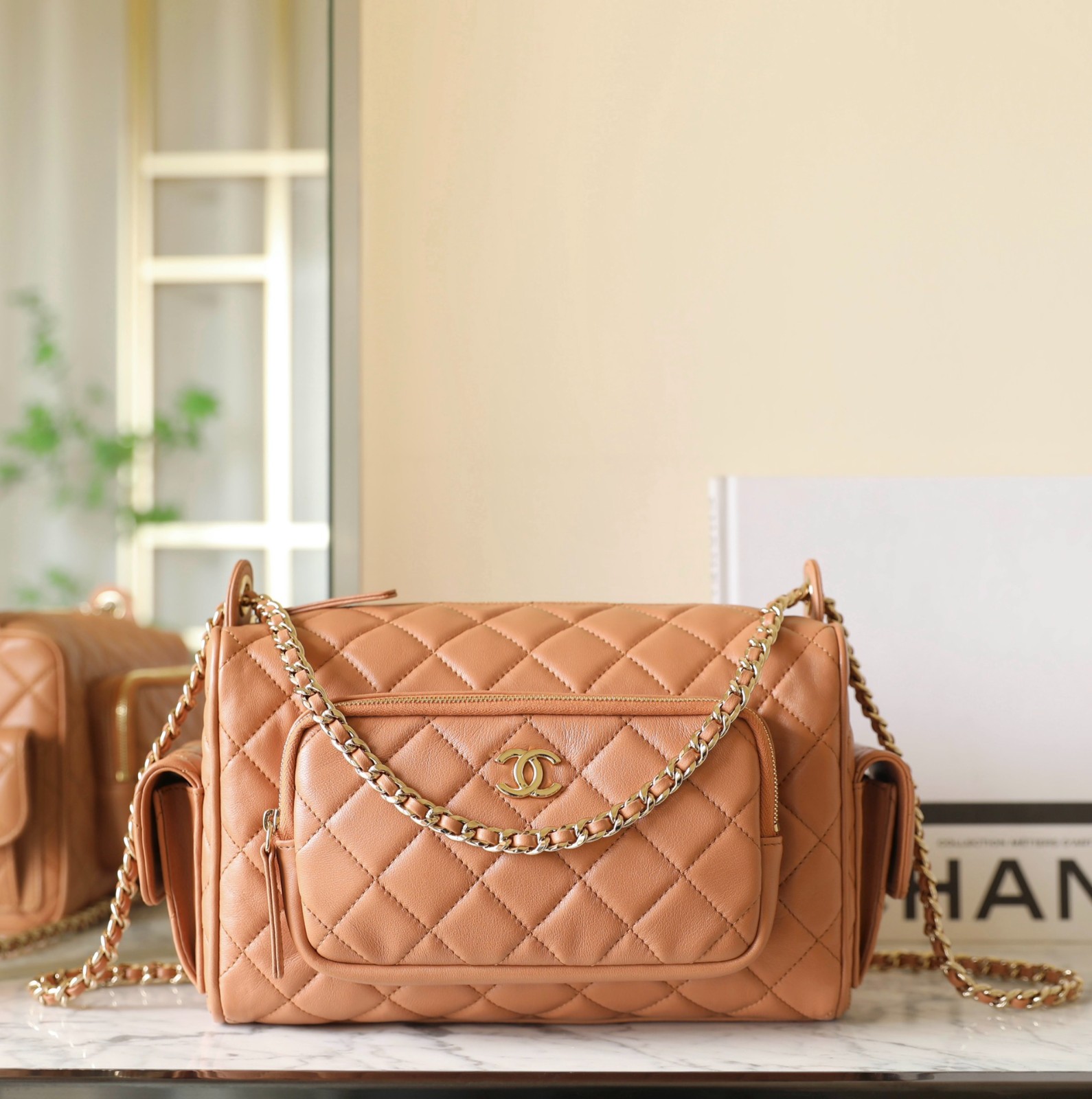 24K 雙袋相機包大號 焦糖色_1