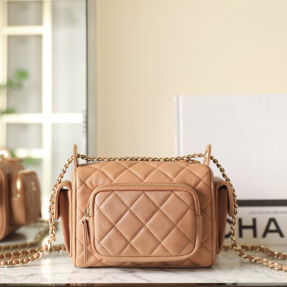 24K 雙袋相機包小號 焦糖色_5