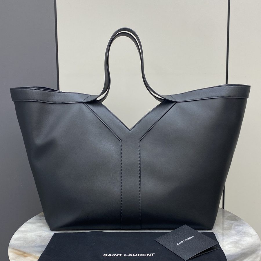 Y皮革托特包 黑色_2