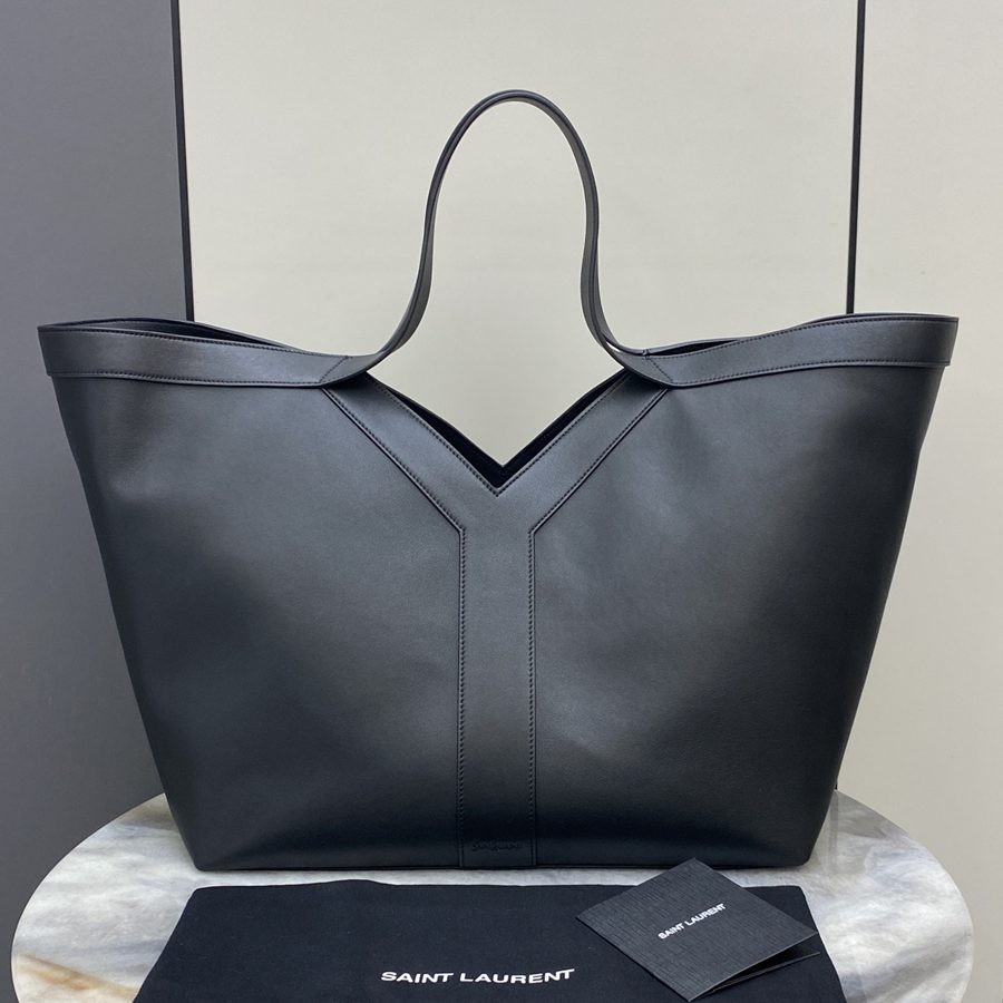 Y皮革托特包 黑色_1