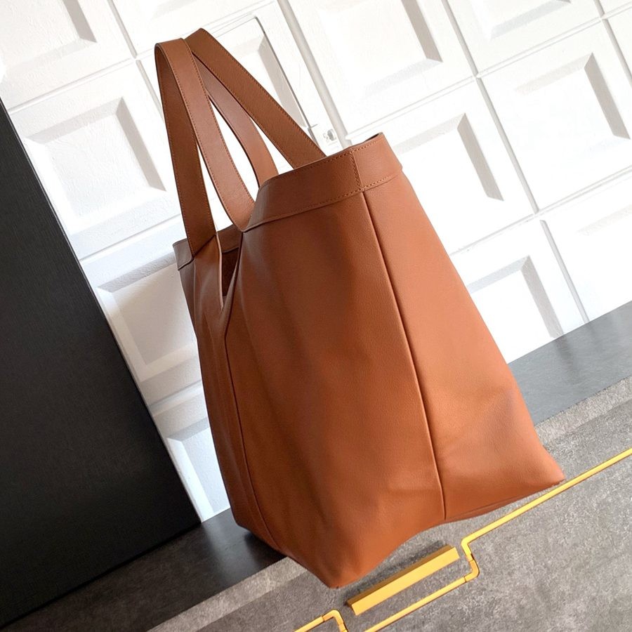 Y皮革托特包 棕色_2