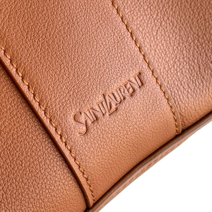 Y皮革托特包 棕色_4