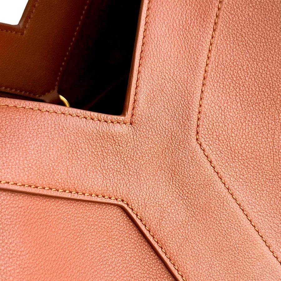 Y皮革托特包 棕色_5