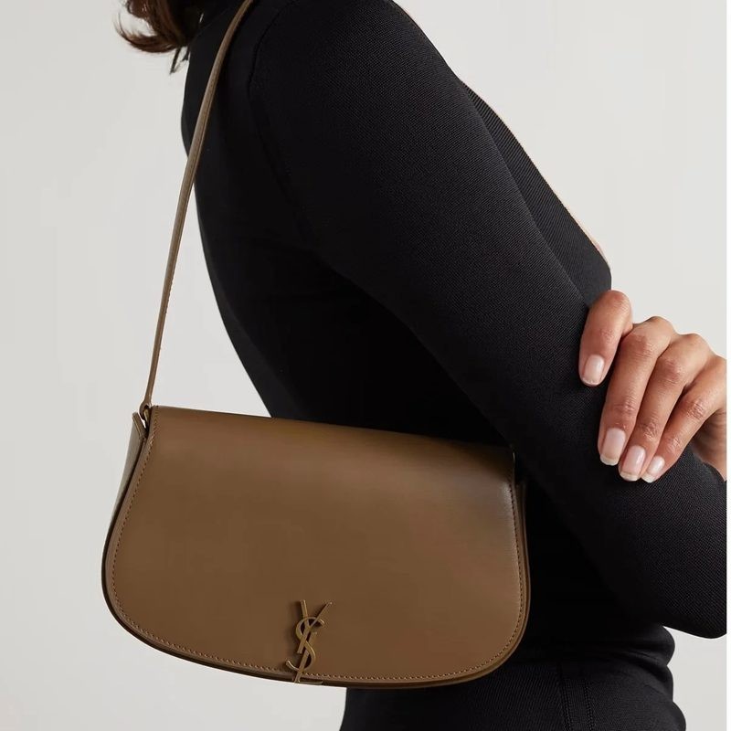 Voltaire皮革迷你肩背包 深木色_7