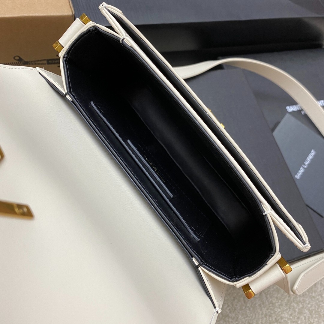 Solferino Box Saint Laurent小號肩背包 復古白_8