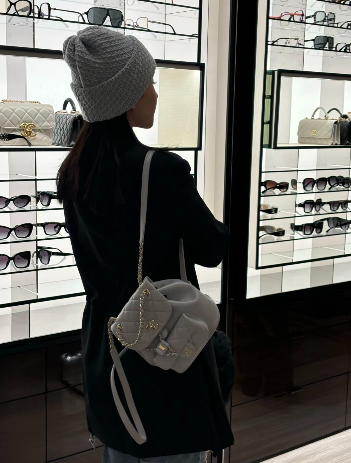 24K秋冬Duma雙肩背包淡灰小號_2