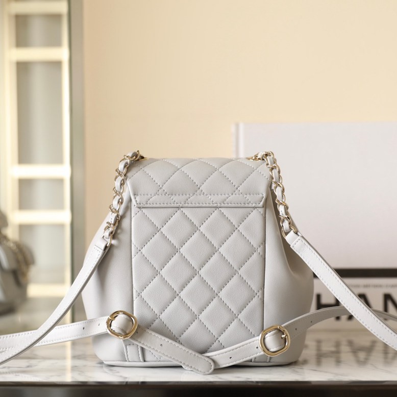 24K秋冬Duma雙肩背包淡灰小號_4