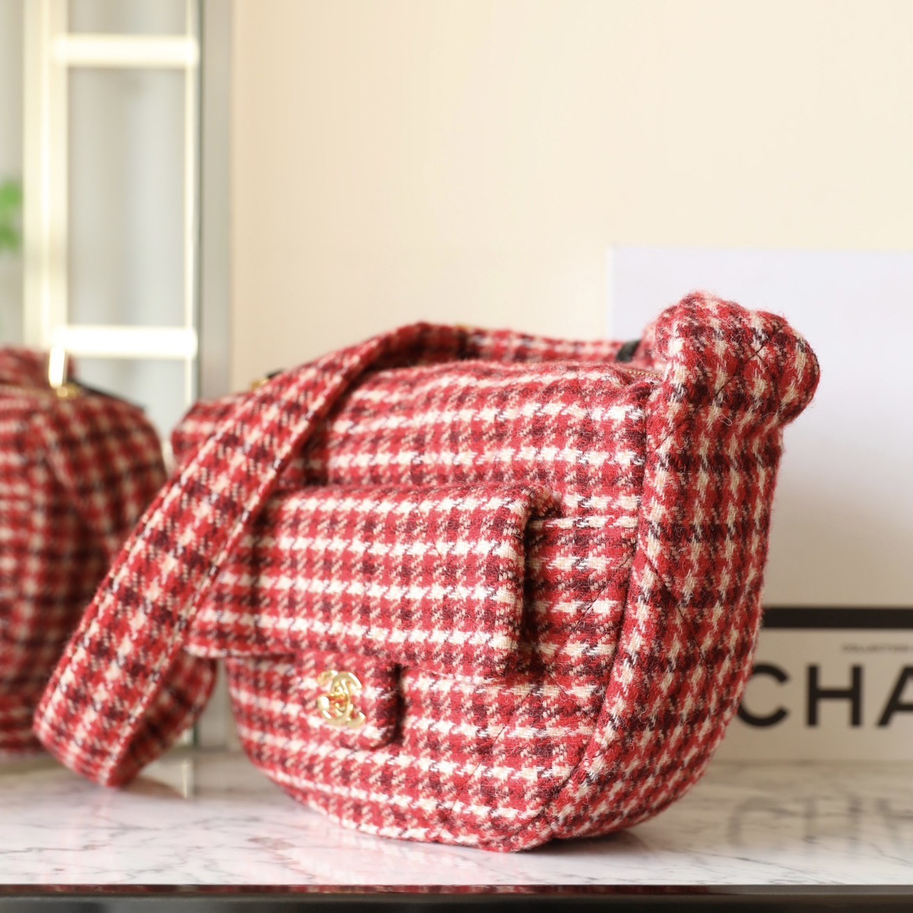 24N Coconeige千鳥紅格子Hobo半月包_2