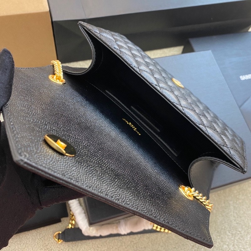 Envelope小號粒面手袋 黑金_6