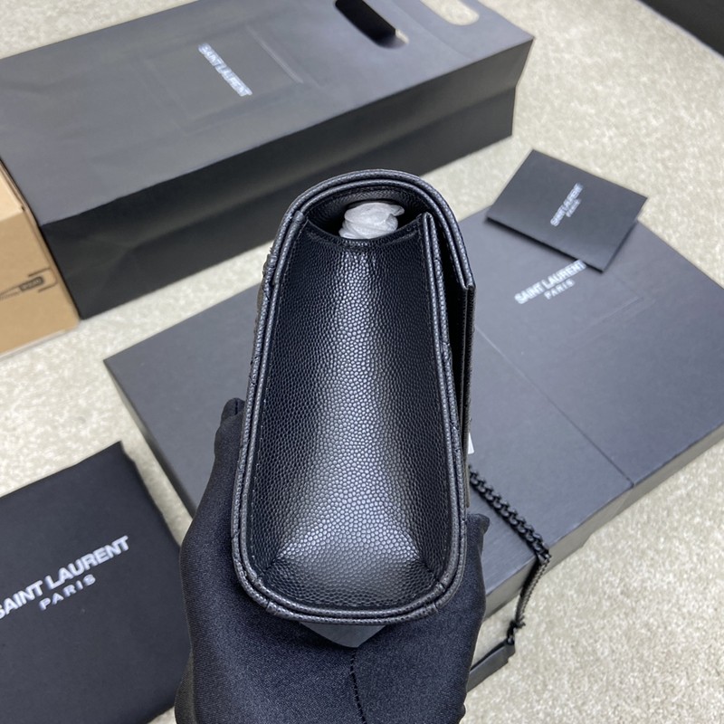 Envelope小號粒面手袋 真皮信封包 黑色鍊_4