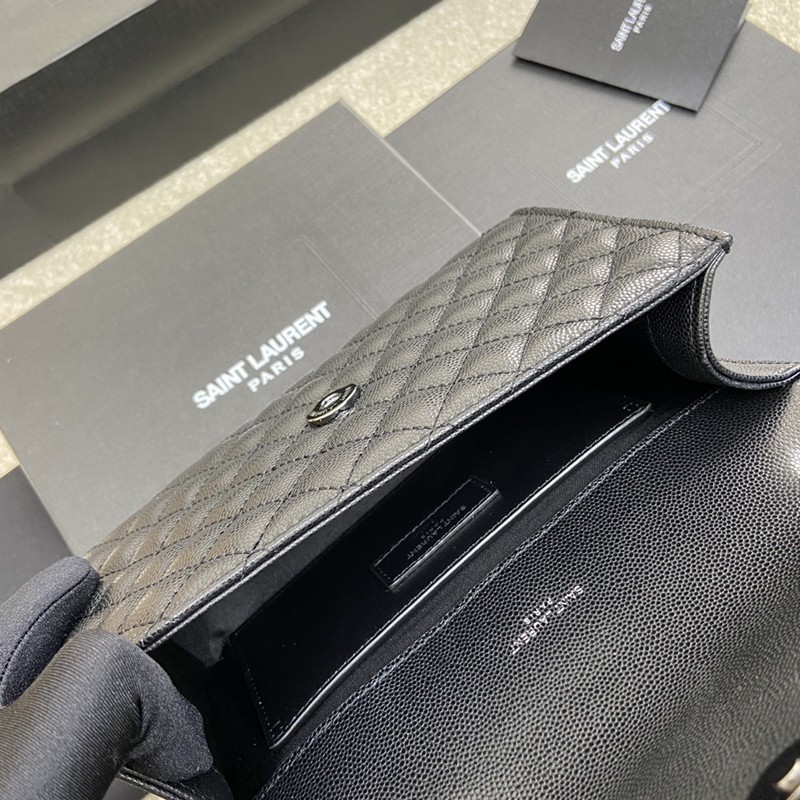 Envelope小號粒面手袋 真皮信封包 黑色鍊_8