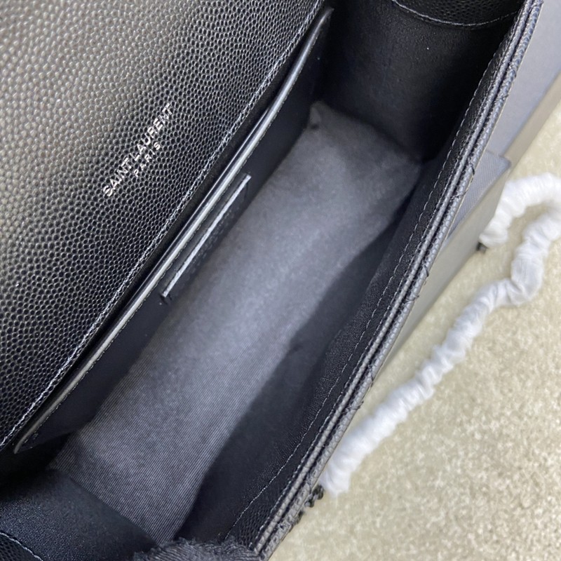 Envelope小號粒面手袋 真皮信封包 黑色鍊_9