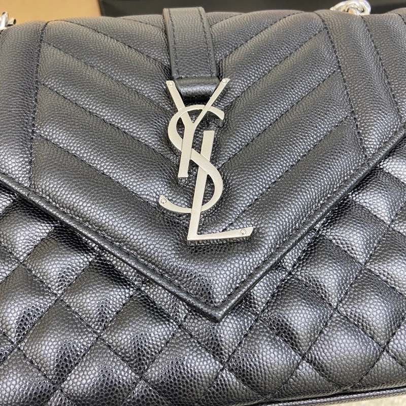 Envelope中號粒面手袋 信封包黑銀_6