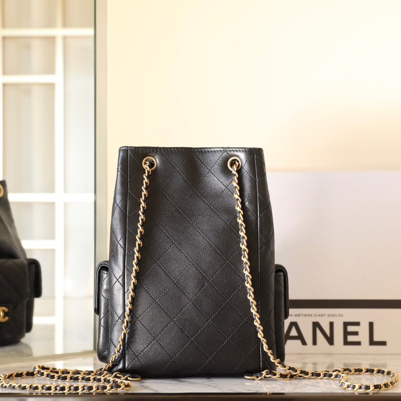 25C早春 抽繩雙肩背包 黑色_2