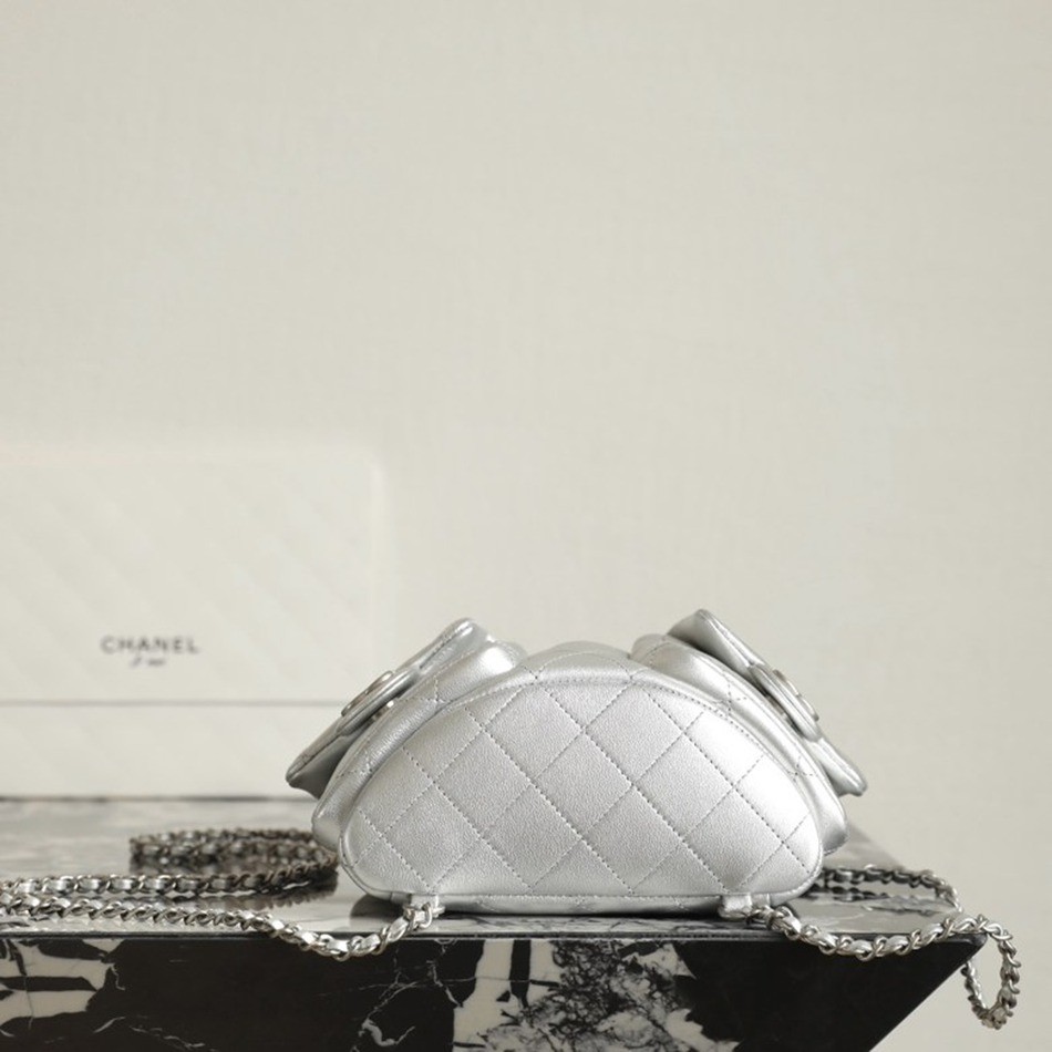 25C早春 抽繩雙肩背包 銀色_3