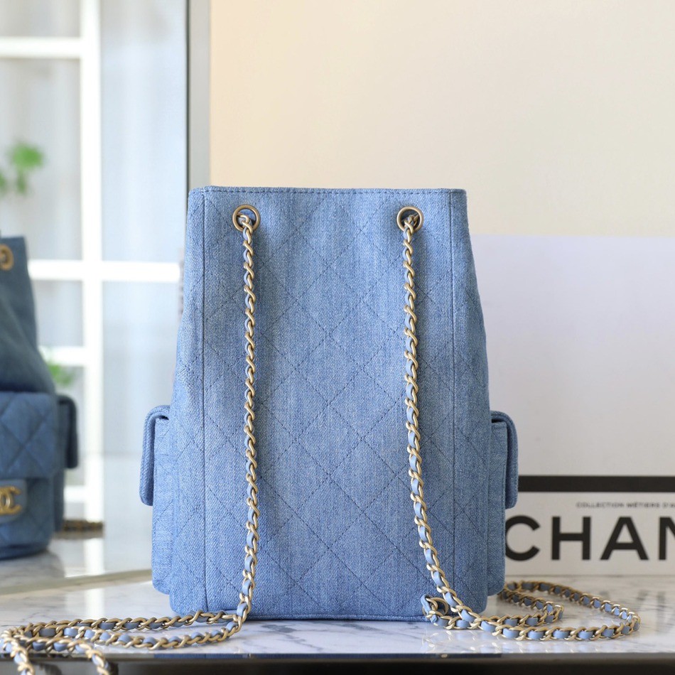 25C早春 抽繩雙肩背包淺色牛仔_5