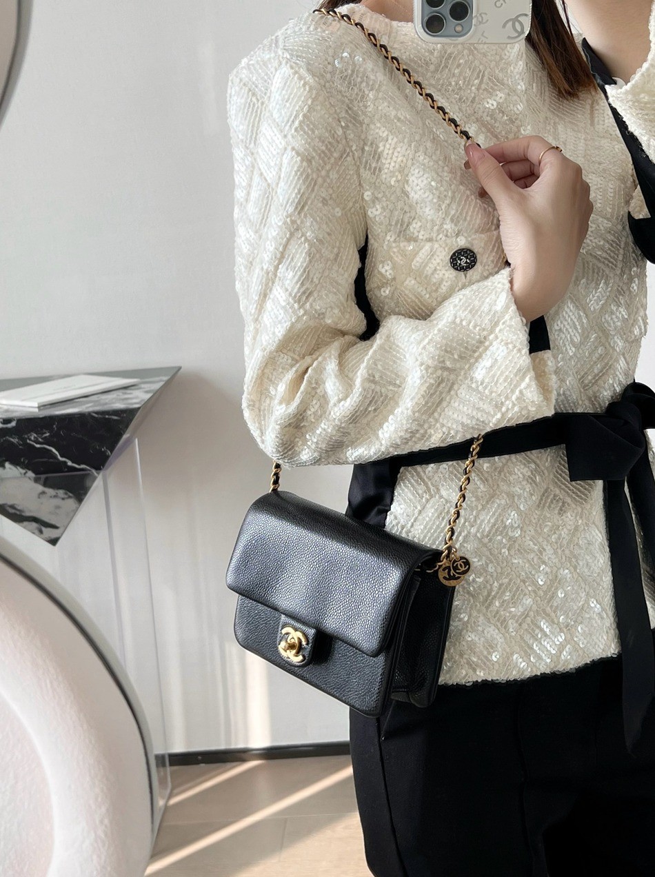 24K 秋冬 魚子醬口蓋方胖子 黑色_3