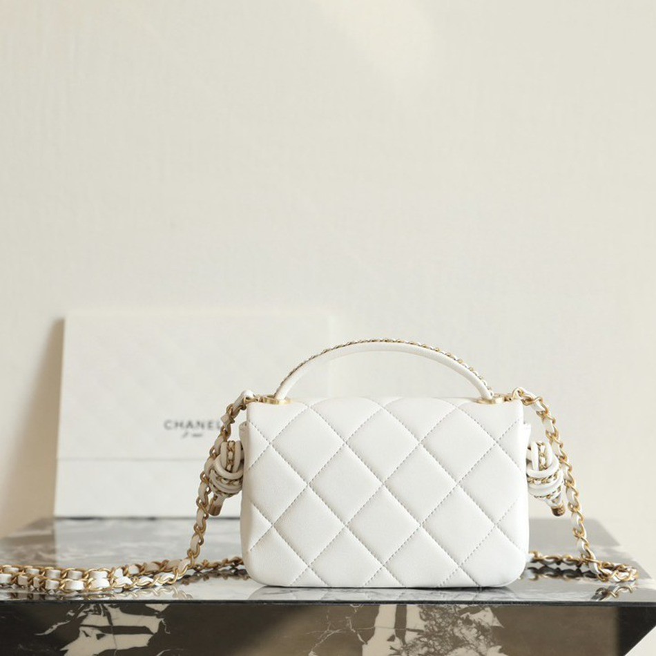 25C早春 繩結口蓋包 Mini白色_5