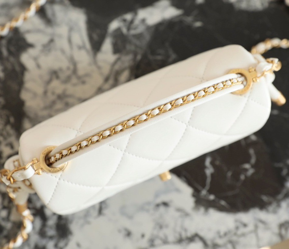 25C早春 繩結口蓋包 Mini白色_6