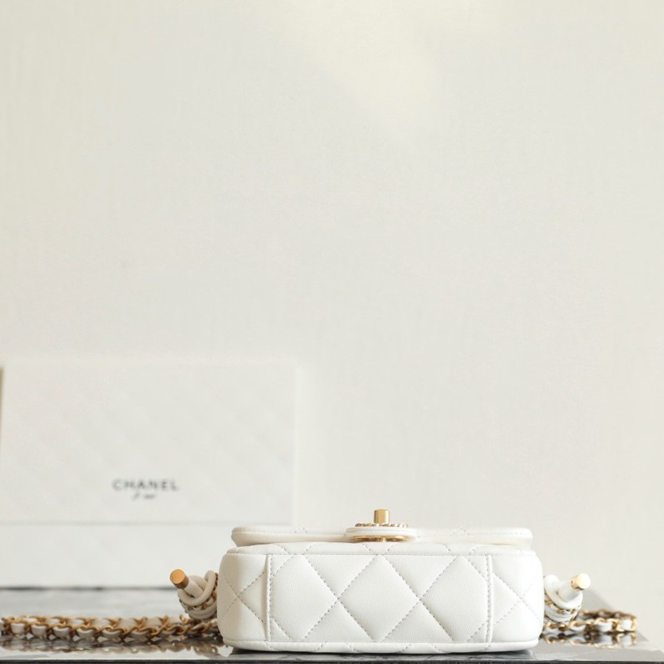 25C早春 繩結口蓋包 Mini白色_7