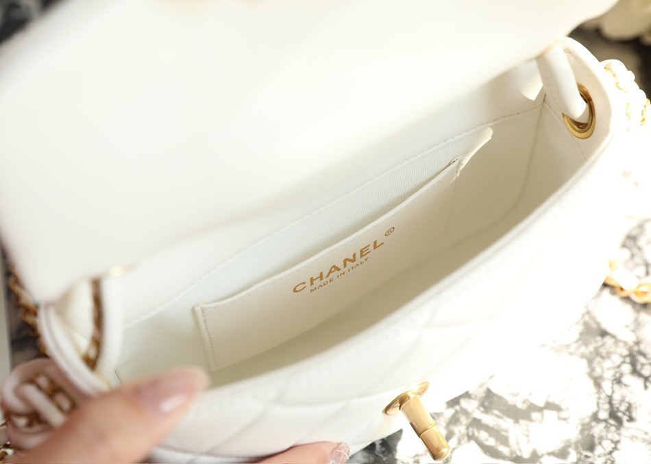 25C早春 繩結口蓋包 Mini白色_8