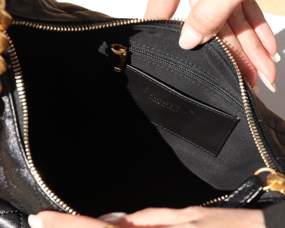 25C早春多口袋Hobo嬉皮包黑色小號_6