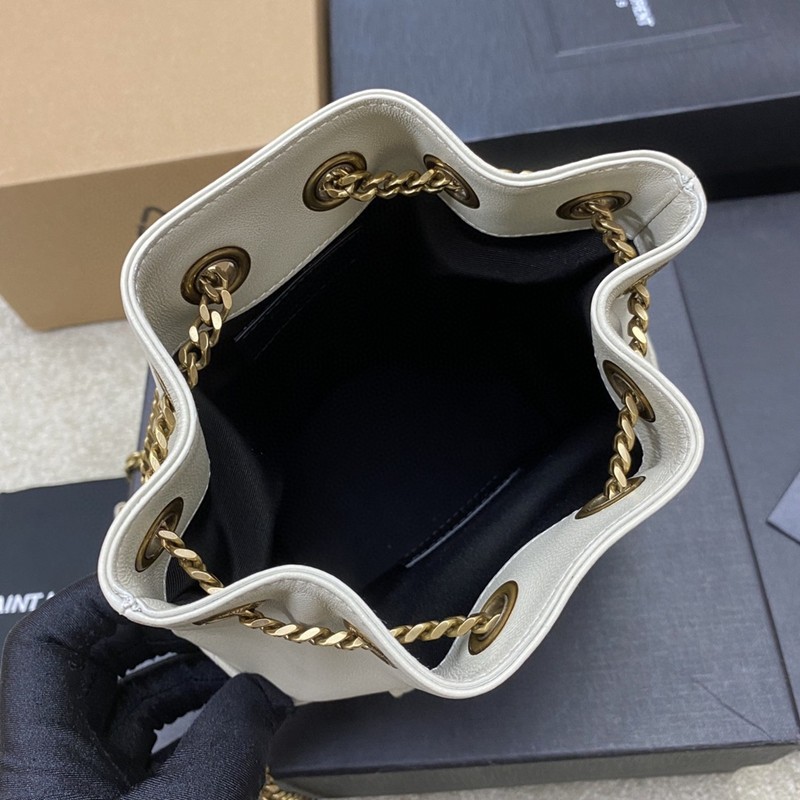 Joe絎縫小羊皮迷你水桶袋 復古白金_7