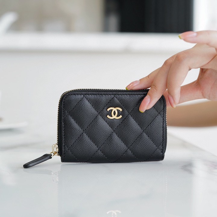 CF系列拉鏈零錢卡包 黑牛金_1