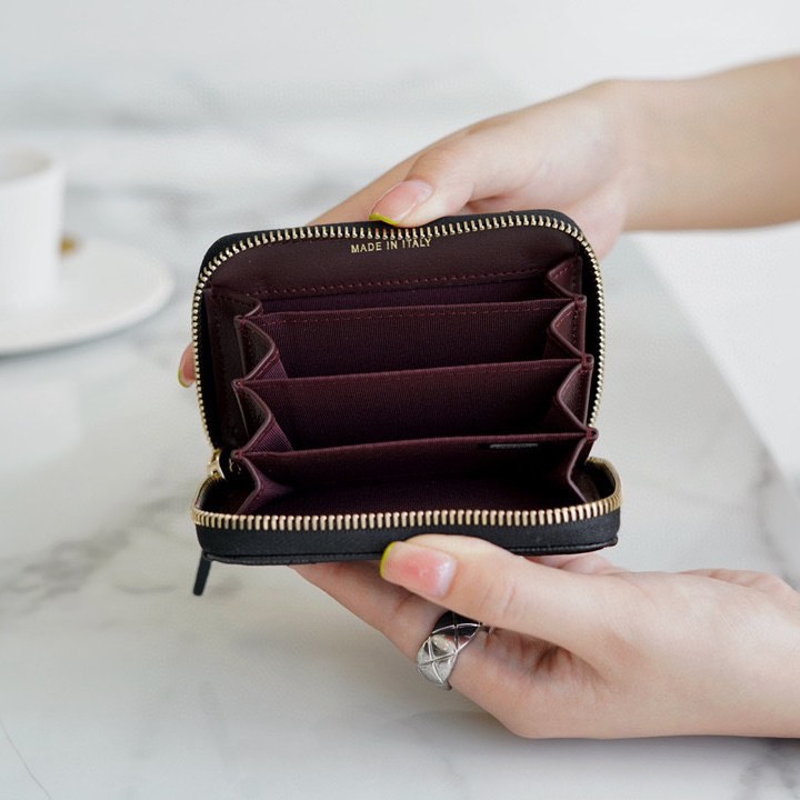 CF系列拉鏈零錢卡包 黑牛金_7