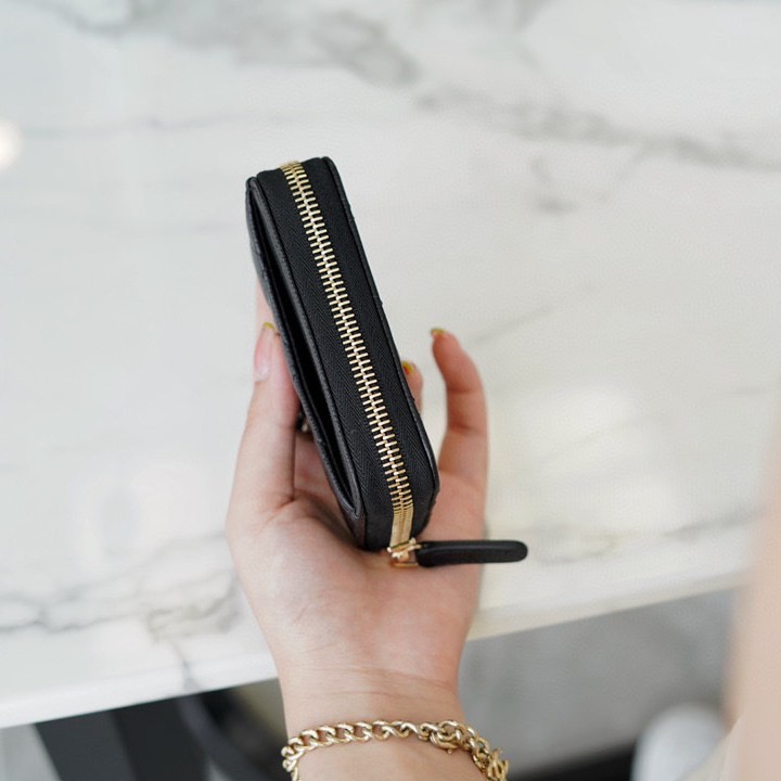 CF系列拉鏈零錢卡包 黑牛金_5