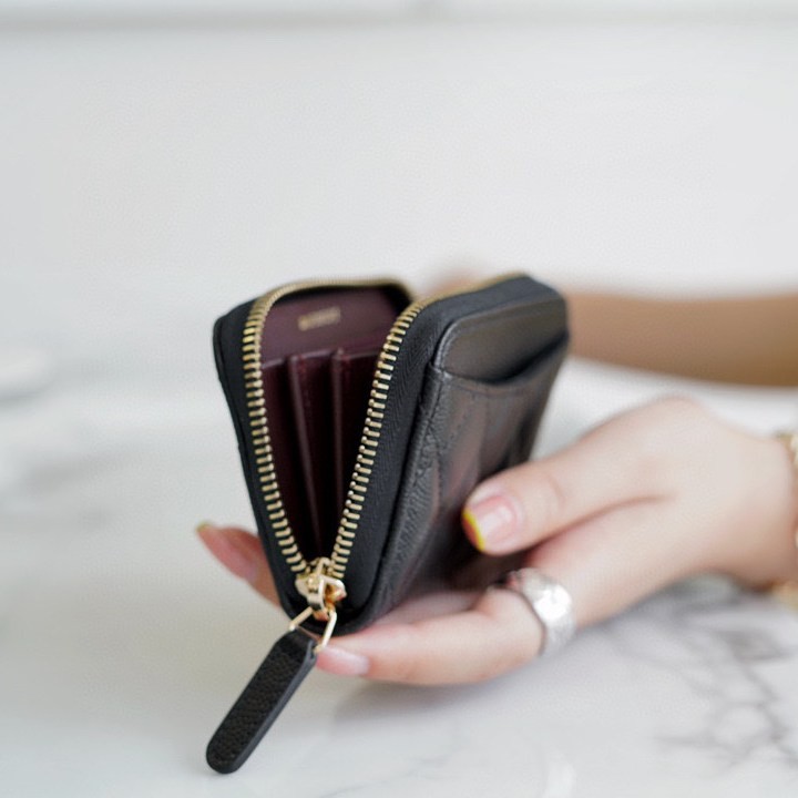 CF系列拉鏈零錢卡包 黑牛金_6