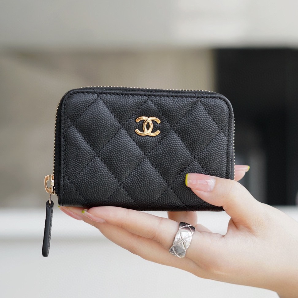 CF系列拉鏈零錢卡包 黑牛金_8