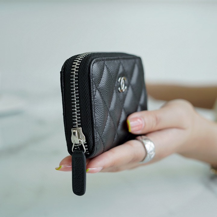 CF系列拉鏈零錢卡包 黑牛銀_3