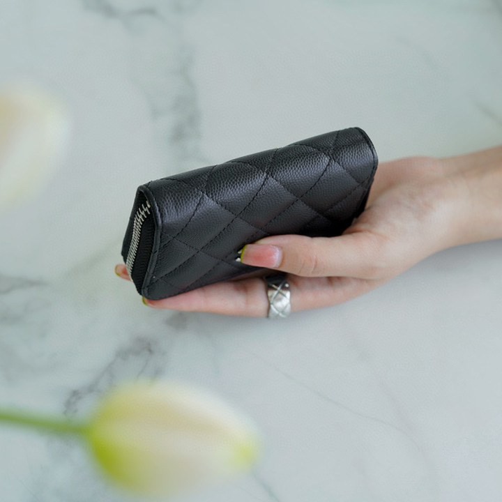 CF系列拉鏈零錢卡包 黑牛銀_5