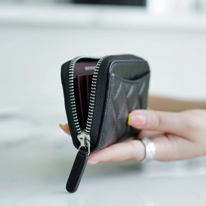 CF系列拉鏈零錢卡包 黑牛銀_6
