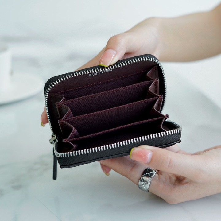 CF系列拉鏈零錢卡包 黑牛銀_7