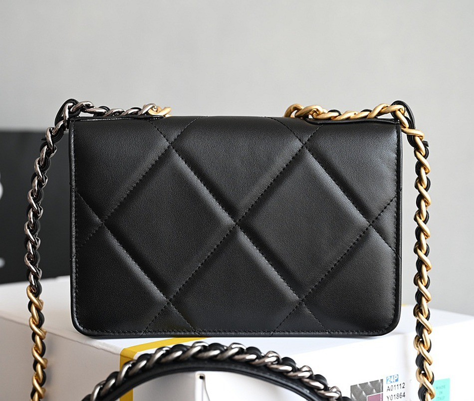 19Woc黑金 多色拼接鏈條包_2