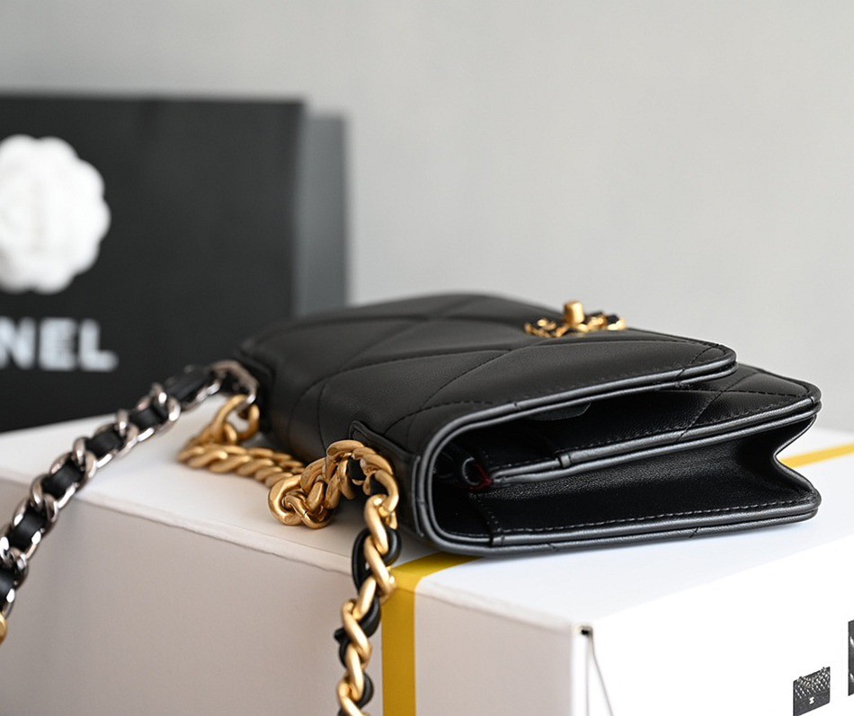 19Woc黑金 多色拼接鏈條包_4