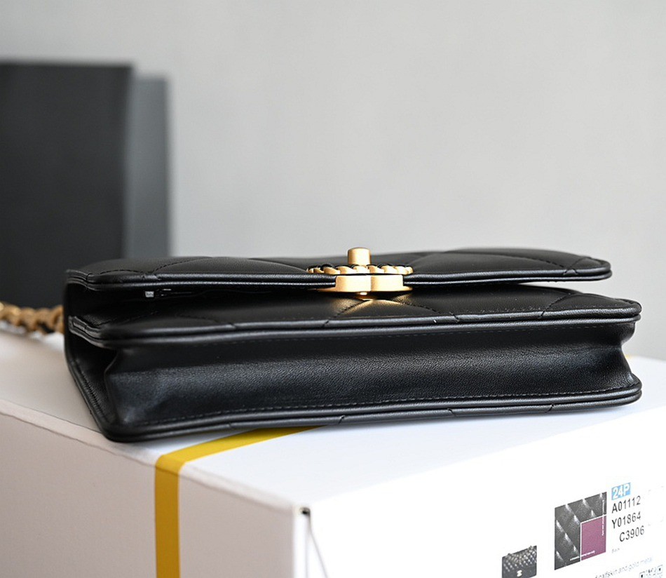 19Woc黑金 多色拼接鏈條包_3