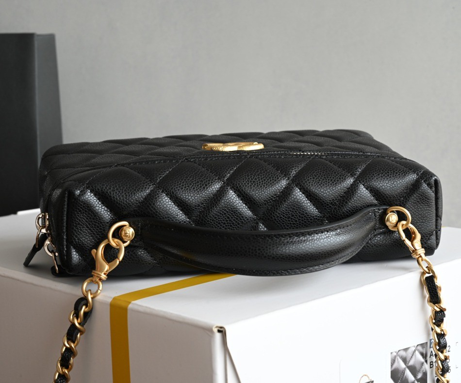 25P LP盒子拉絲大LOGO手拿包 黑色_5