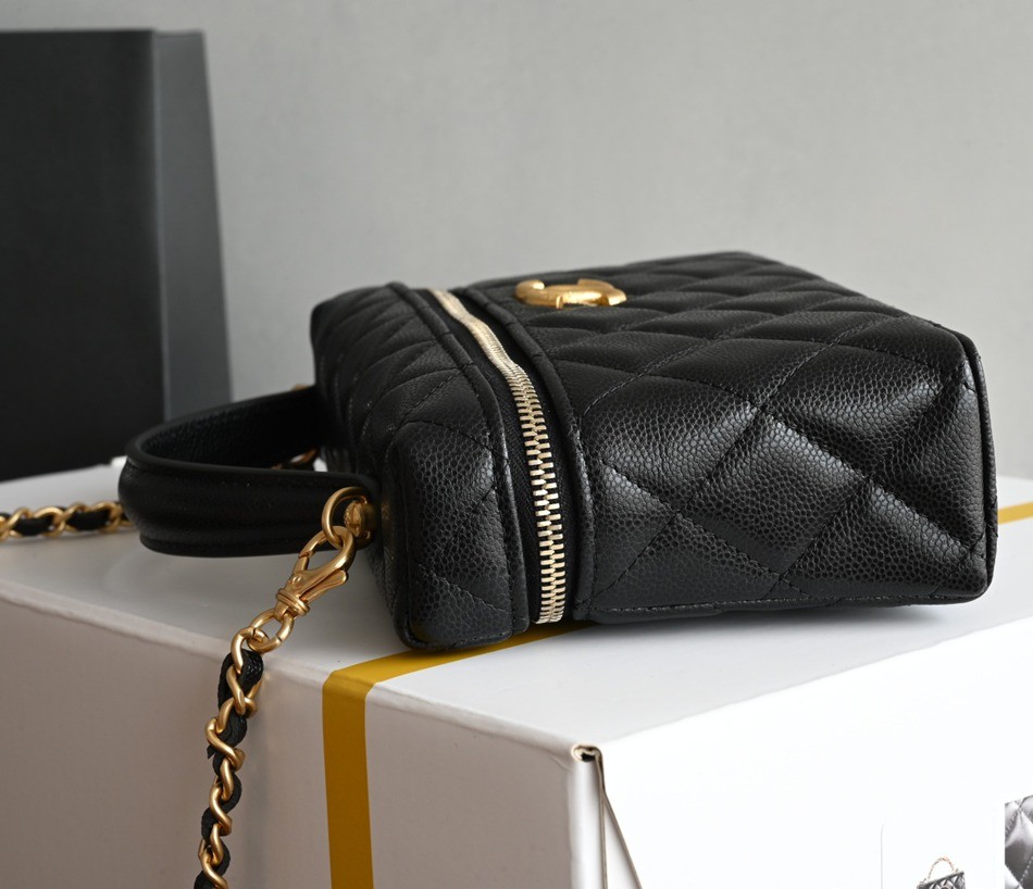 25P LP盒子拉絲大LOGO手拿包 黑色_4