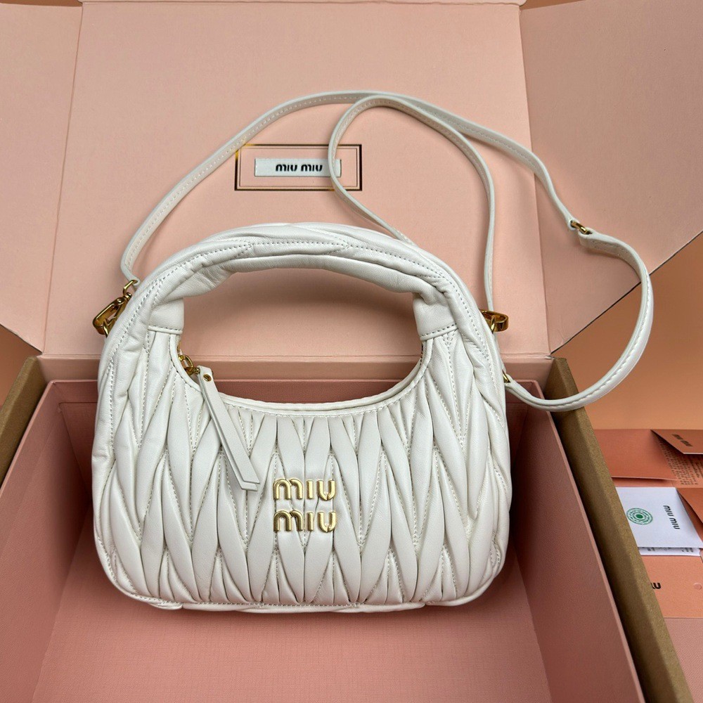 Wander Matelassé半月形Hobo手提包 斜挎包 白色_7