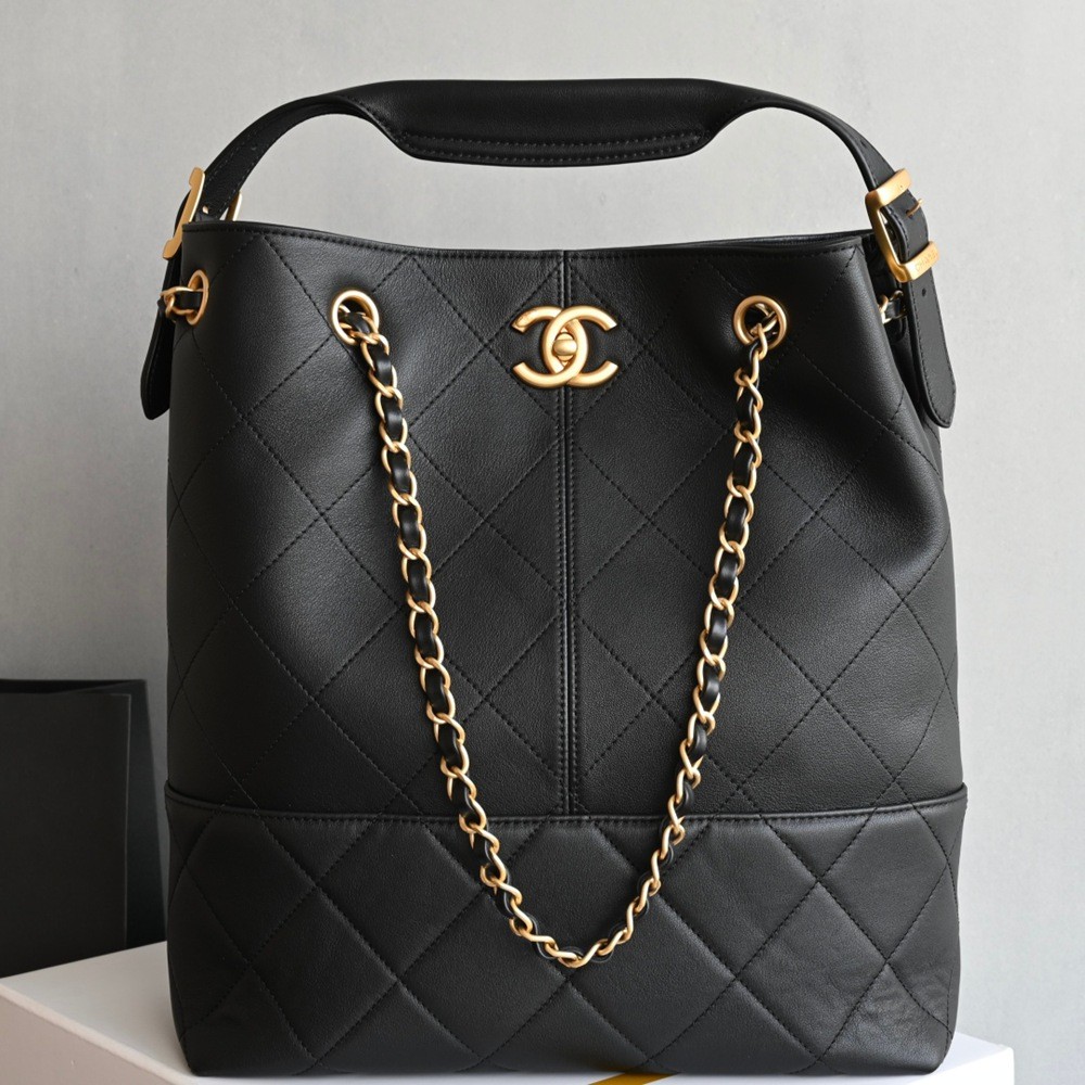 25A Hobo購物袋豎版黑色拼接_1